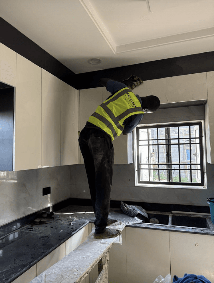 Pristine living room cleaning by KazKleen in Abuja